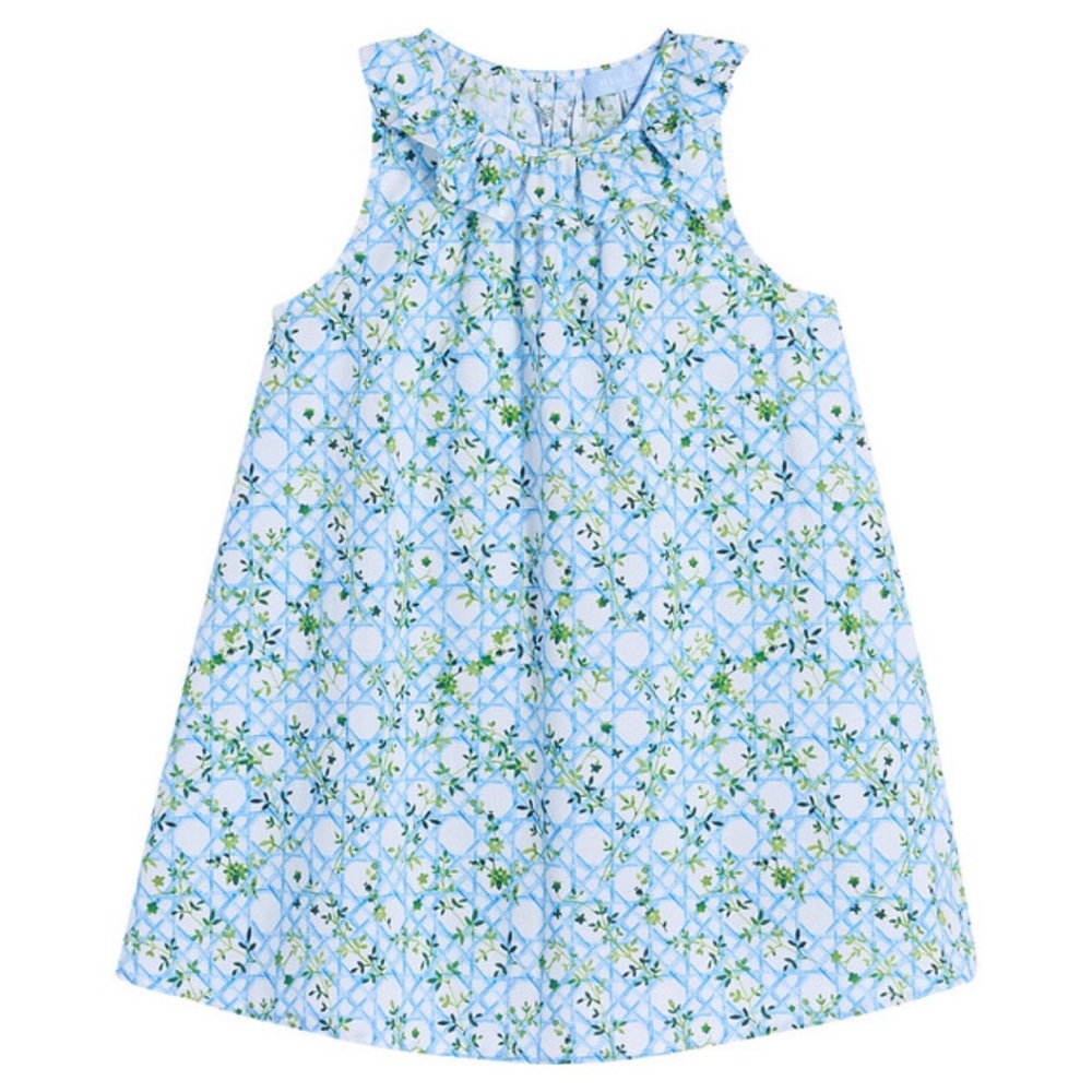 Hill House Blue and Green Floral Kids Dress